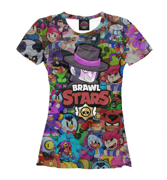 Футболка для девочек с изображением Brawl Stars:Mortis цвета Белый