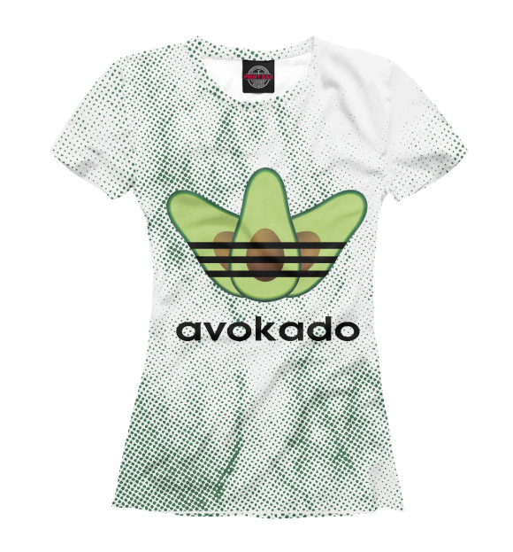 Женская футболка с изображением Адидас Авокадо цвета Белый