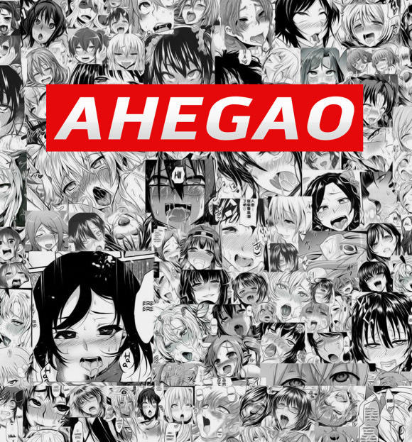 Женская футболка с изображением AHEGAO цвета Белый