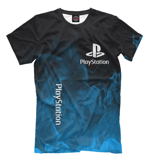 Мужская футболка с изображением Playstation Fire цвета Белый