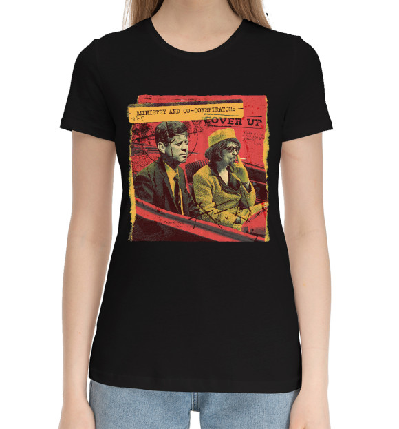 Женская хлопковая футболка с изображением Ministry цвета Черный