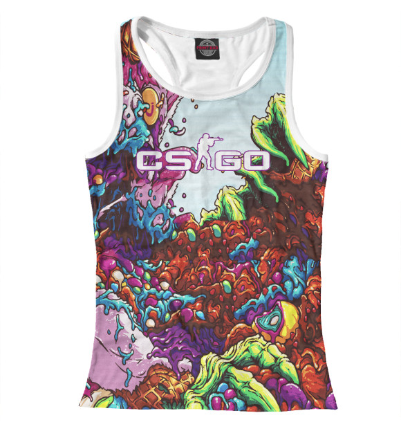 Женская майка-борцовка с изображением Hyper Beast цвета Белый