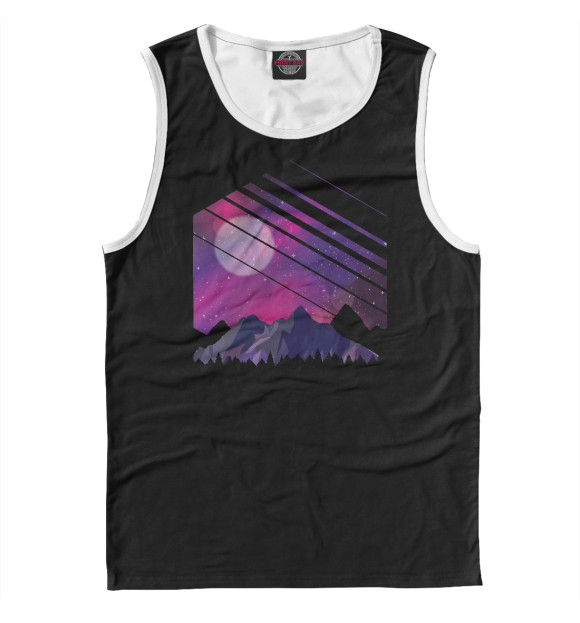 Майка для мальчика с изображением Горная галактика цвета Белый