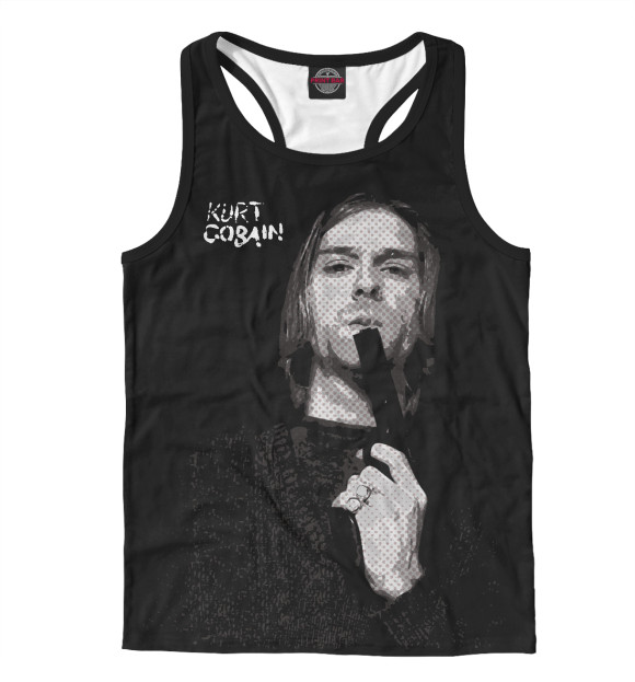 Мужская майка-борцовка с изображением Курт Кобейн цвета Белый