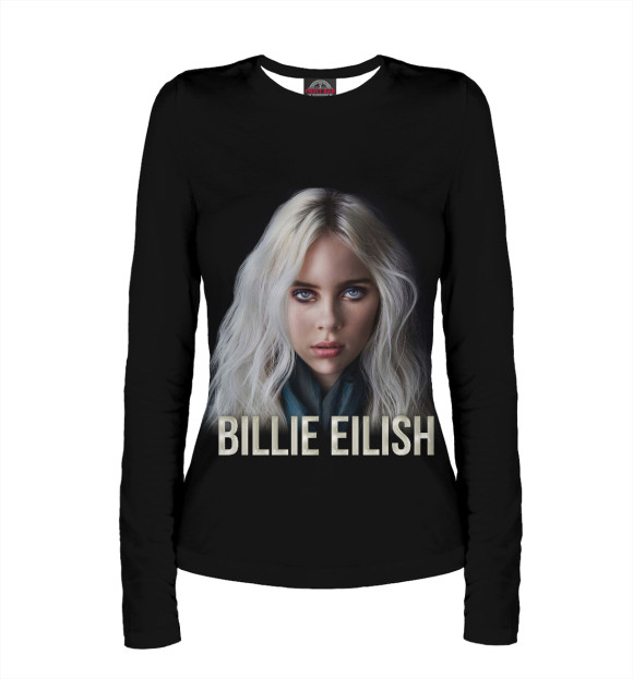 Женский лонгслив с изображением Billie Eilish цвета Белый
