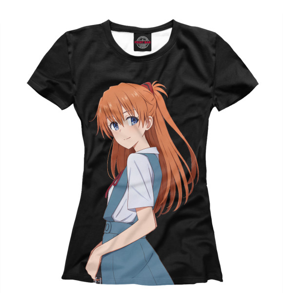 Женская футболка с изображением Neon Genesis Evangelion - Asuka цвета Белый