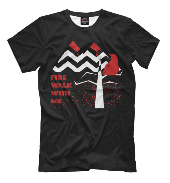 Мужская футболка с изображением Tween peaks цвета Черный