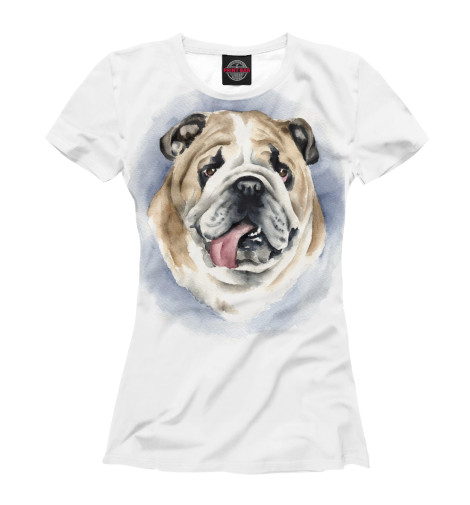 

Футболки Print Bar, Белый, Английский бульдог