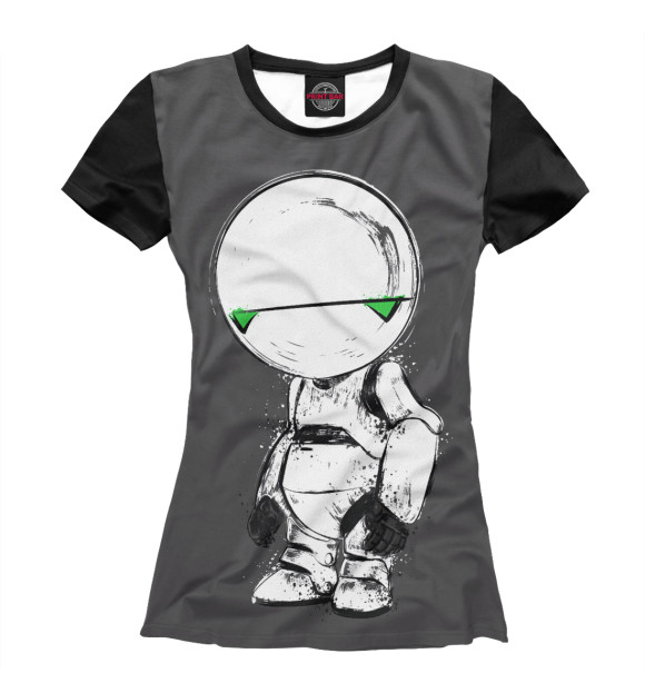 Женская футболка с изображением Paranoid Android цвета Белый