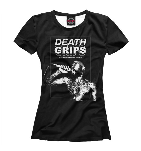 Футболка для девочек с изображением DEATH GRIPS 2 цвета Белый