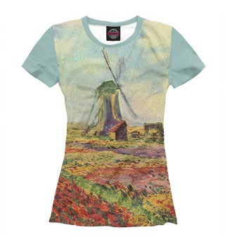 Женская футболка Клод Моне. Ветряная мельница