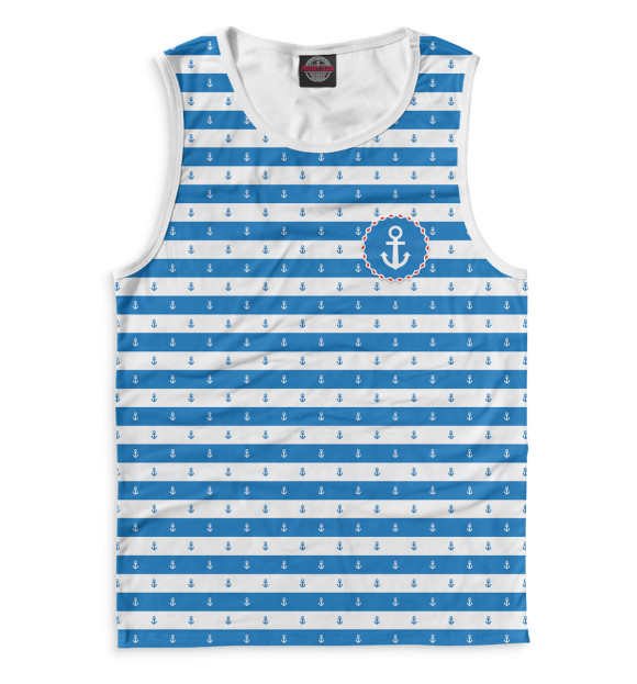 Мужская майка с изображением Тельняшка цвета Белый