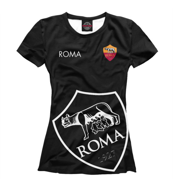 Женская футболка с изображением Roma цвета Белый