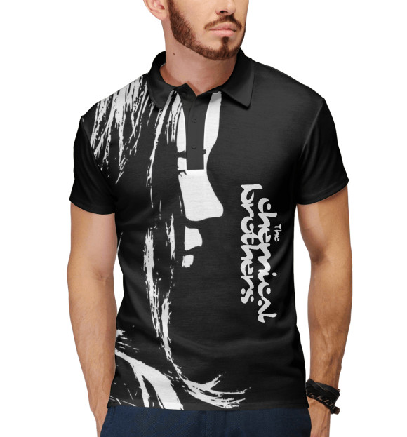 Мужское поло с притом The Chemical Brothers цвета Белый Мужское поло с изображением The Chemical Brothers цвета Белый