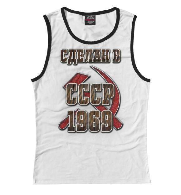 Майка для девочки с изображением 1969 цвета Белый