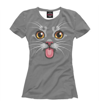 Женская футболка Котик с языком