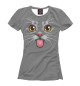 Женская футболка Котик с языком