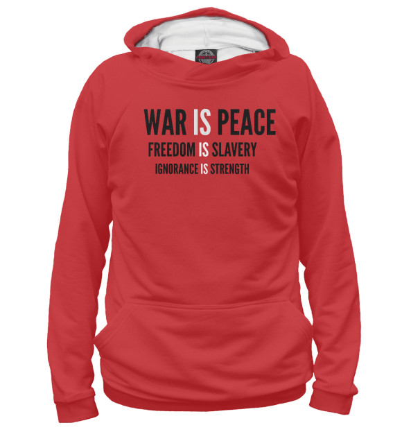Мужское худи с изображением War is Peace цвета Белый