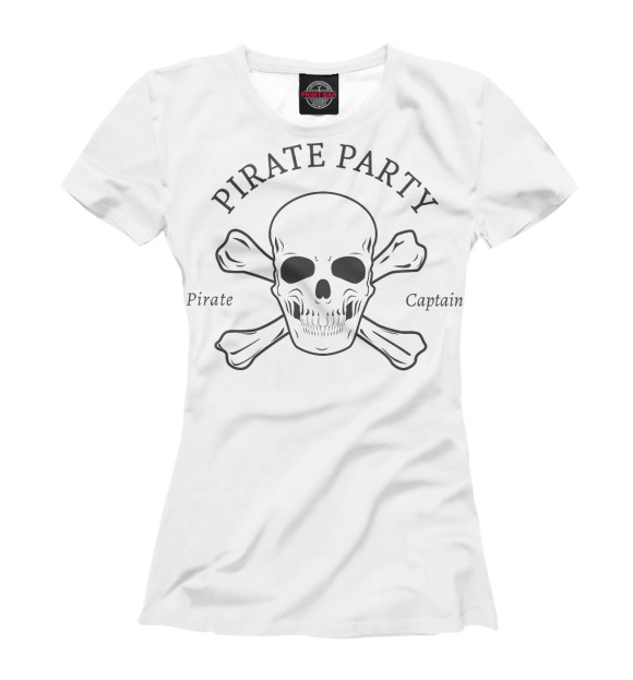 Женская футболка с изображением Pirate Party цвета Белый