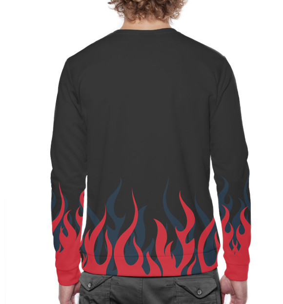 Мужской свитшот с изображением Пауэрлифтинг цвета Белый