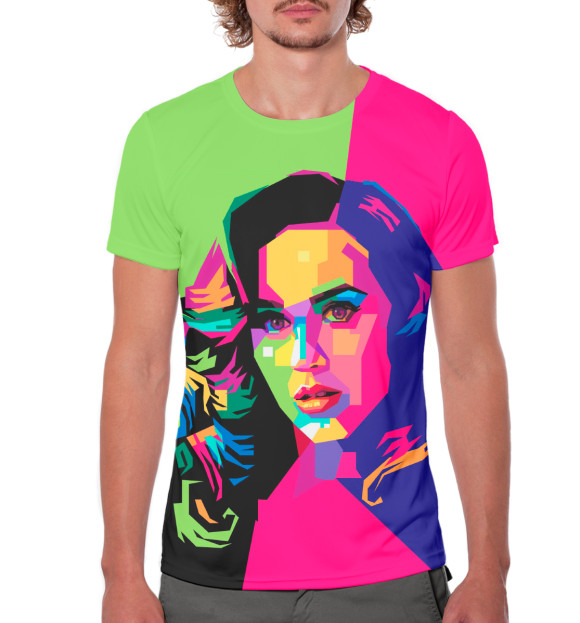 Мужская футболка с изображением Кэти Перри цвета Белый