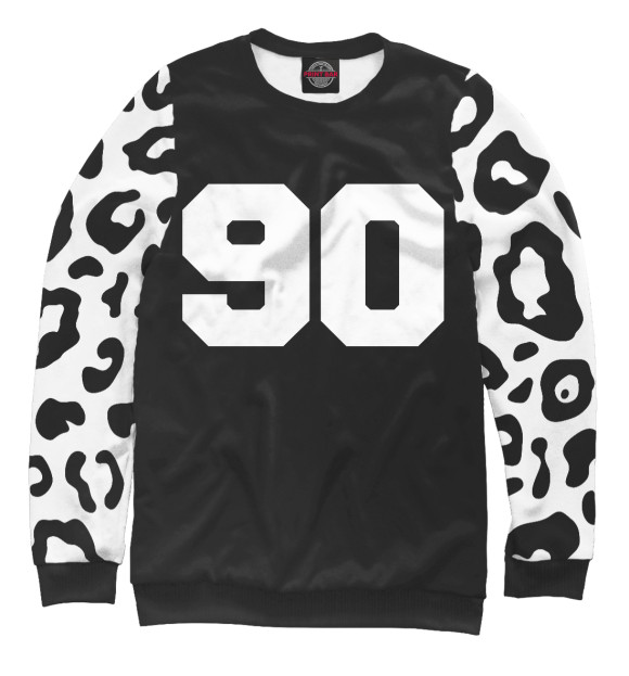 Мужской свитшот с изображением Леопардовый окрас 90 цвета Белый