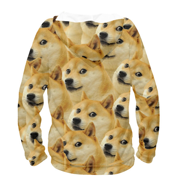 Женское худи с изображением Doge цвета Белый