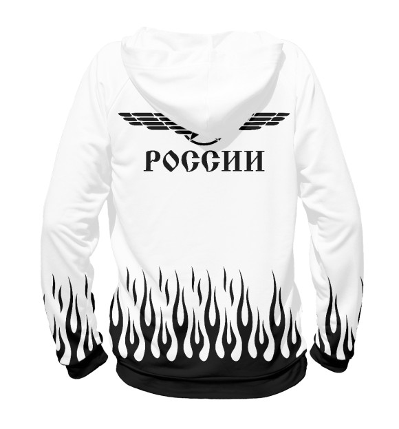 Женское худи с изображением Вежливые Люди (огонь) цвета Белый