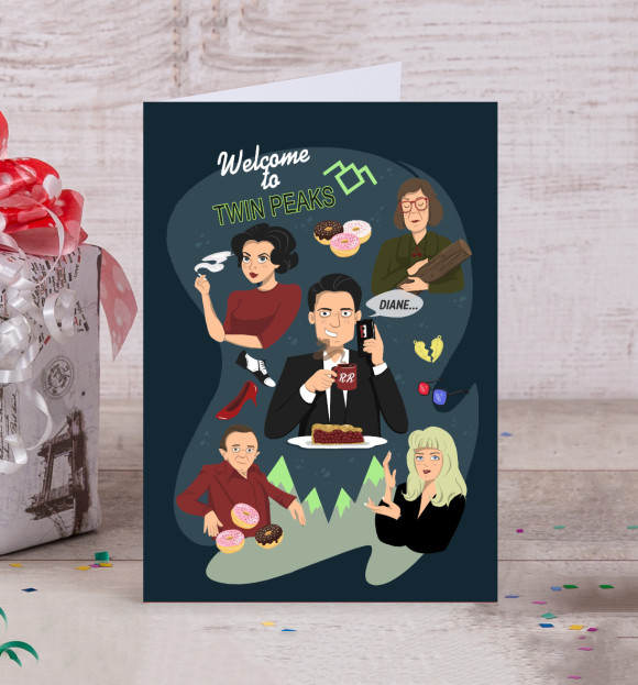 Открытка с изображением Welcome to Twin Peaks цвета Белый