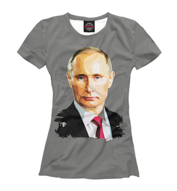 Футболка для девочек с изображением Путин В.В. цвета Белый