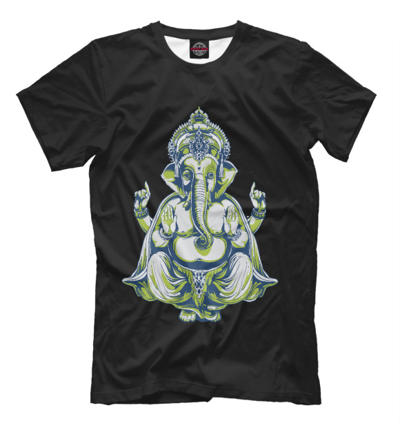 Мужская футболка с изображением Shiva цвета Черный