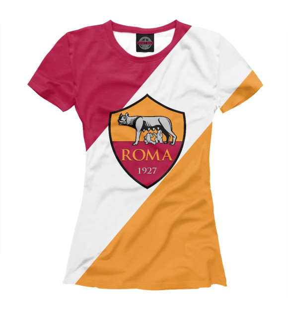 Футболка для девочек с изображением FC ROMA цвета Белый