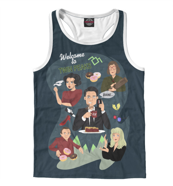 Мужская майка-борцовка с изображением Welcome to Twin Peaks цвета Белый