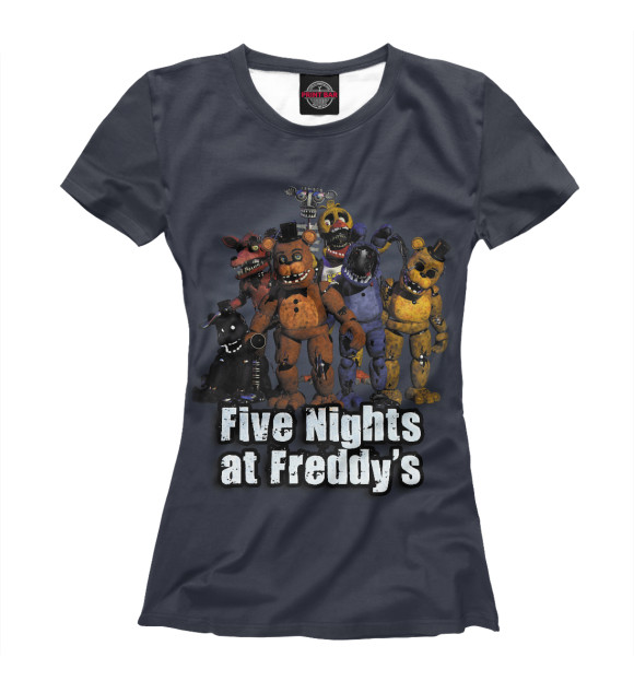 Женская футболка с изображением Five Nights At Freddy\'s цвета Белый