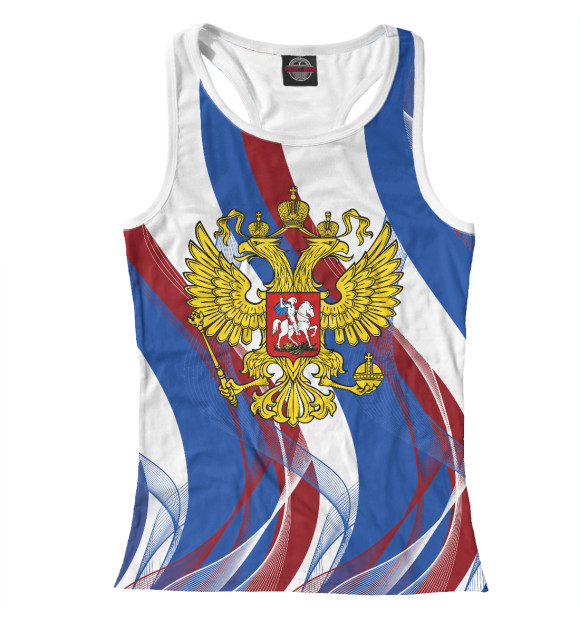 Женская майка-борцовка с изображением Россия цвета Белый
