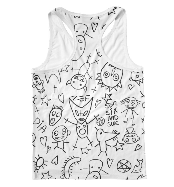 Мужская майка-борцовка с изображением Die Antwoord. Рисунки цвета Белый