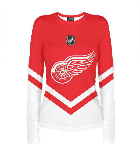 Женский лонгслив с изображением Detroit Red Wings цвета Белый