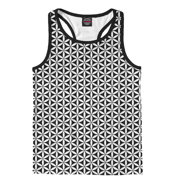 Мужская майка-борцовка с изображением Цветок Жизни цвета Белый