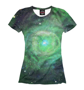 Женская футболка Зеленый Космос