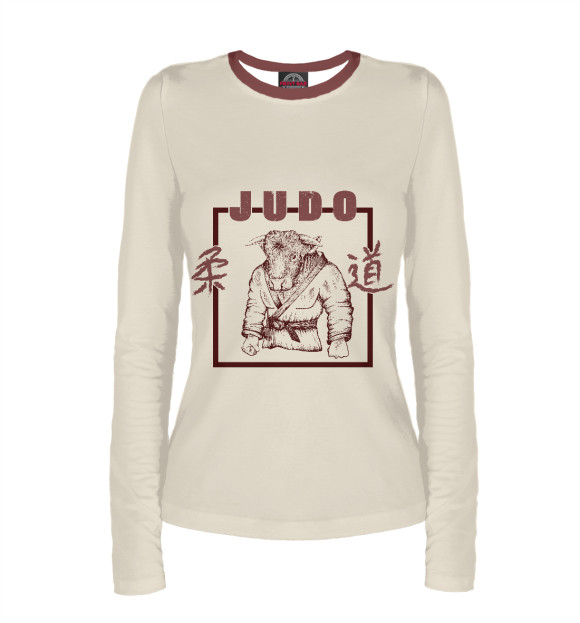 Женский лонгслив с изображением Дзюдо цвета Белый