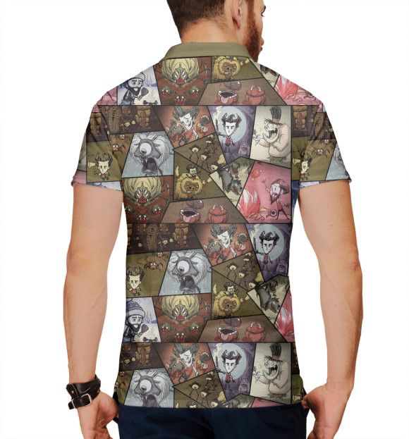 Мужское поло с изображением Don't starve цвета Белый