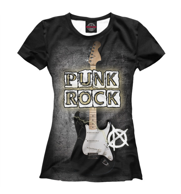 Футболка для девочек с изображением Punk rock music цвета Белый