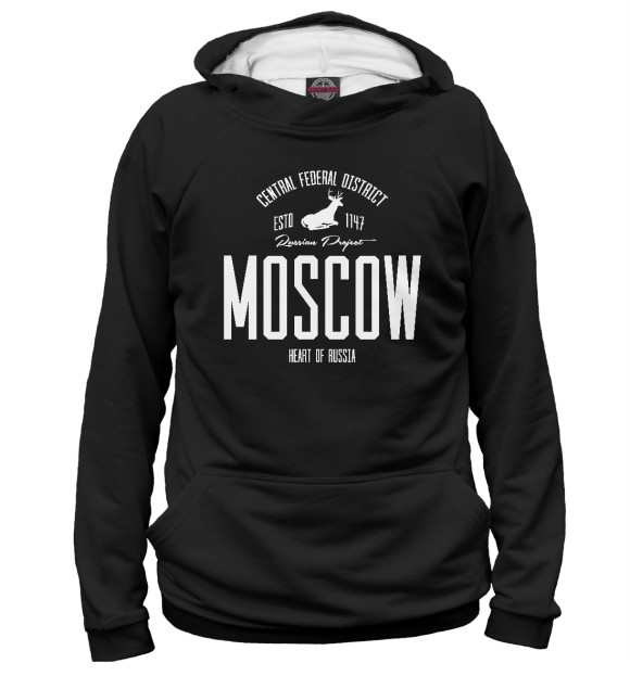 Женское худи с изображением Москва Iron цвета Белый