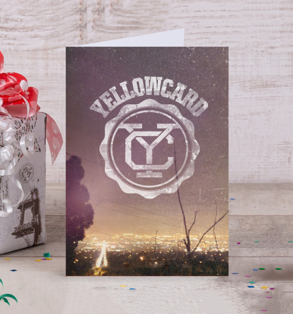 Открытка с изображением Yellowcard цвета Белый