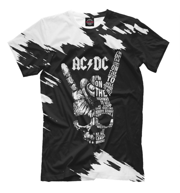 Мужская футболка с изображением AC/DC цвета Белый