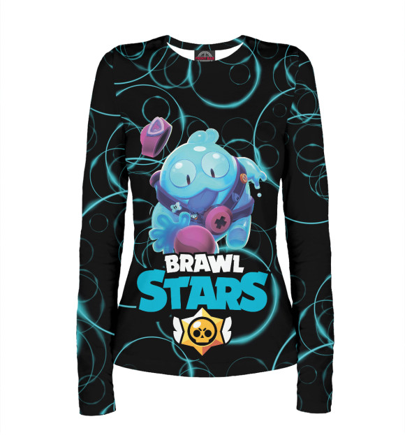 Женский лонгслив с изображением Brawl Stars цвета Белый