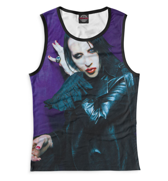 Майка для девочки с изображением Marilyn Manson цвета Белый