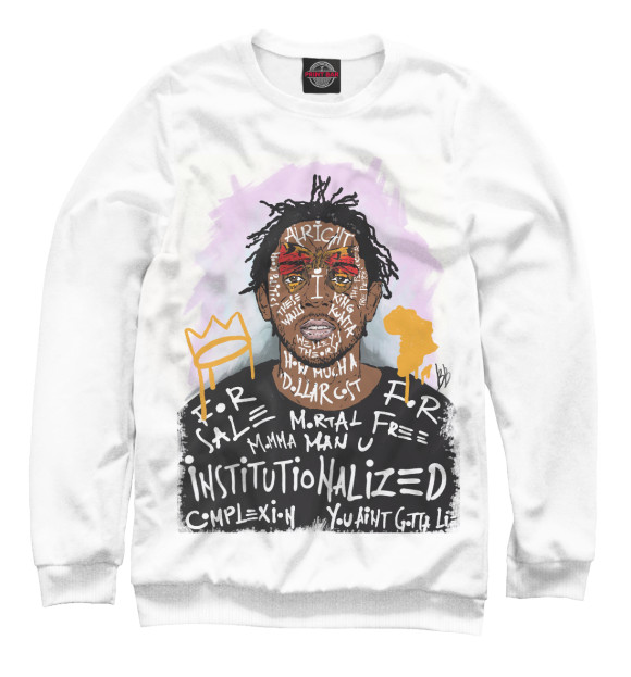 Мужской свитшот с изображением Kendrick Lamar цвета Белый