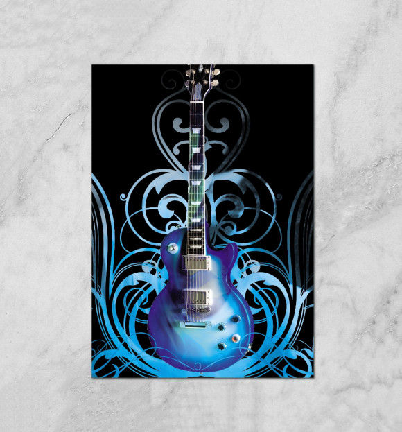 Плакат с изображением Гитара цвета Белый
