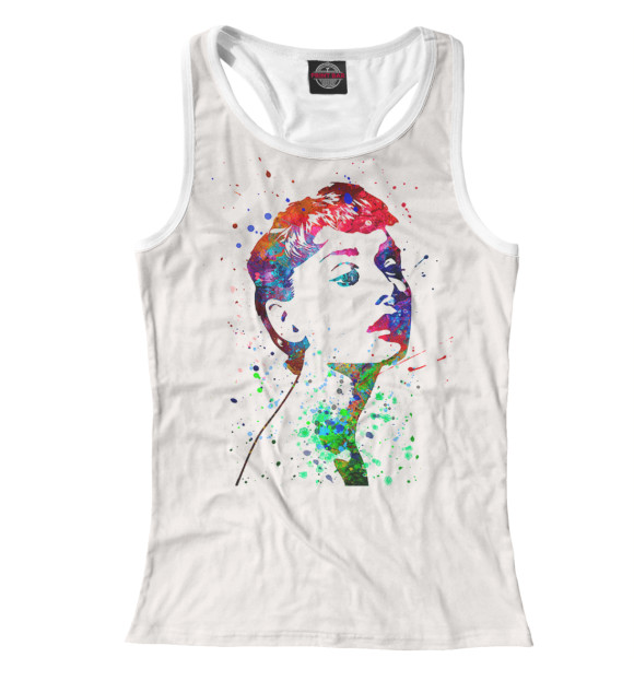 Женская майка-борцовка с изображением Одри Хепберн цвета Белый